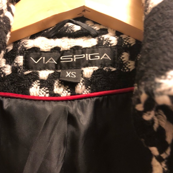NWOT Via Spiga B&W Coat (XS) - Picture 3 of 8
